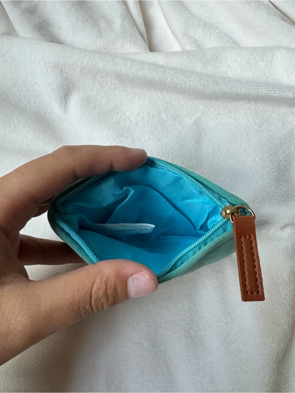 Greece Teal Floral Zip Pouch - Teal Women's Coin Pouch - From Greece
